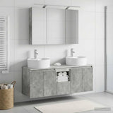 Bathroom Cabinet Set 4 pcs Concrete Grey Engineered Wood 3406458