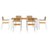 Outdoor Dining Set 7 pcs Solid Acacia Wood and Stainless Steel 3334794