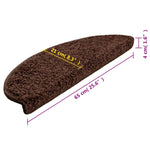 Stair Mats 15 pcs 65x21x4 cm Brown Half Round Large 133903