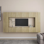 ZNTS 8 Piece TV Cabinet Set Sonoma Oak Engineered Wood 3078984