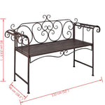 Garden Bench 132 cm Steel Antique Brown 40716