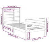 Bed Frame without Mattress Solid Wood 90x200 cm 3105845