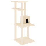 Cat Tree with Sisal Scratching Posts Cream 123 cm 171783