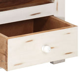 TV Cabinet Solid Wood Acacia 110x30x40 cm White 337849