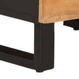 Highboard with 3 Doors 40x33x110 cm Solid Wood Acacia&Iron 352930