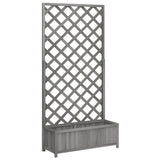 Planter with Trellis Grey Solid Wood Fir 365480
