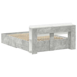 Bed Frame with Storage Concrete Grey 160 x 200 cm 3433781