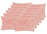 Cushion Cover 12 pcs HEERLEN Pink 45 x 45 cm Faux Rabbit Fur 910701