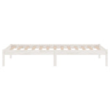 Bed Frame without Mattress White Solid Wood Small Single 809978