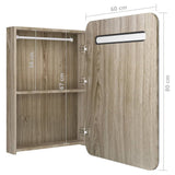 ZNTS LED Bathroom Mirror Cabinet Oak 60x11x80 cm 326507