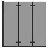 Shower Enclosure Black 130 x 138 cm ESG Glass and Aluminium 42018550