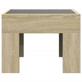 ZNTS Coffee Table with Infinity LED Sonoma Oak 40x40x30 cm 847597