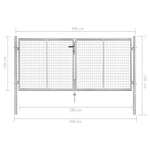 ZNTS Garden Gate Galvanised Steel 306x150 cm Silver 144762