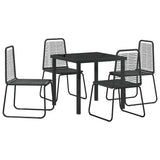 Garden Dining Set 5 pcs Black Powder-Coated Steel 3379388