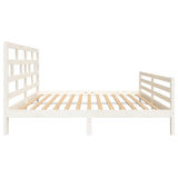 Bed Frame without Mattress White Solid Wood King Size 3101289