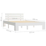 Bed Frame without Mattress White Solid Pine Wood 120x200 cm 283156