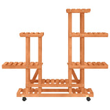Flower Stand with Wheels 95x25x101 cm Solid Wood Fir 362864