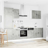 7 Piece Kitchen Cabinet Set Porto Concrete Grey Engineered Wood 3314785