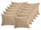 Throw Pillow 12 pcs HEERLEN Taupe 40 x 40 cm Chenille Fabric 924660