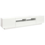 TV Cabinet with LED Lights White 200x35x40 cm 3081906
