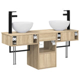 Bathroom Furniture Set 3 pcs Sonoma Oak Engineered Wood 3405589