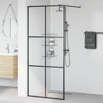 Walk-in Shower Wall with Clear ESG Glass 90x195 cm Black 151024