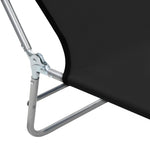 ZNTS Folding Sun Loungers 2 pcs Steel and Fabric Black 44300