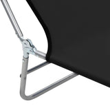 ZNTS Folding Sun Loungers 2 pcs Steel and Fabric Black 44300