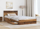 Bed Frame with Headboard Old Wood 100 x 200 cm Engineered Wood 3410938