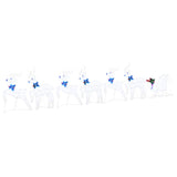 LED Reindeers 7 pcs White Fabric 3385892
