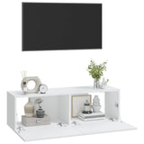 Wall TV Cabinets 2 pcs White 100x30x30 cm Engineered Wood 804544
