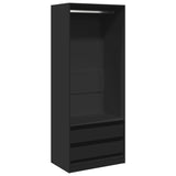 ZNTS Wardrobe Black 80x50x200 cm Engineered Wood 3307748