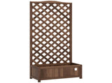 53L Garden Wooden Planter Box with Trellis Free Standing Flower Raised Bed with Lattice for Climbing T3398P325312