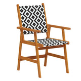 Garden Dining Set Brown Solid Acacia Wood, Poly Rattan 7 Piece 3087125