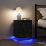 ZNTS Bedside Cabinet with LED Lights Black 38x34x50 cm 861267