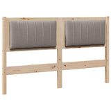 Upholstered Headboard Brown 140 cm Solid Pine Wood 879067