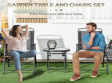 Three-Piece Garden Seat Set, with Glass-Top Table - Dark Grey T3398P328403