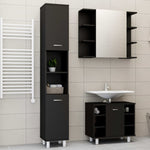 ZNTS 3 Piece Bathroom Furniture Set Black Engineered Wood 3056953