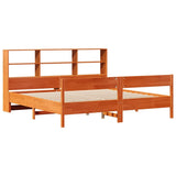 Bookcase Bed without Mattress Wax Brown 200x200cm Solid Wood Pine 3322977