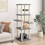Cat Tree with Sisal Scratching Posts Dark Grey 154 cm 172057