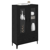 Highboard Black Oak 70 x 31 x 115 cm Engineered Wood and Iron 880862