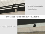 Replacement Gazebo Curtains, 4-Panel Gazebo Side Panels Only, for 3 x 3 Gazebos or Pergolas, T3398P310895