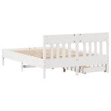 Bed Frame without Mattress White 140x190 cm Solid Wood Pine 3301879