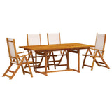 5 Piece Garden Dining Set Solid Wood Acacia and Textilene 3279274