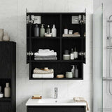 Bathroom Mirror Cabinet Black Oak 50 x 14.5 x 70 cm 889200