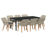 Dining Set Light grey Poly rattan 3261718
