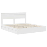 Storage Bed with Headboard White 180 x 200 cm Engineered Wood 3409893
