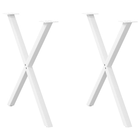 ZNTS Dining Table Legs X-Shaped 2 pcs White 80x cm Steel 4012921