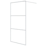 Walk-in Shower Wall White 100x195 cm Clear ESG Glass 152122