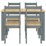 5 Piece Dining Set PANAMA Grey Solid Wood Pine 3345171